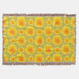Blommönster Chrysanthemum Flowers Filt