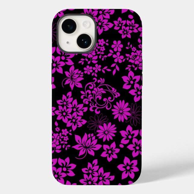 Blommönster D02.rosa.b Black BG (Baksida)