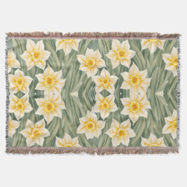 Blommönster Daffodil Flowers Filt