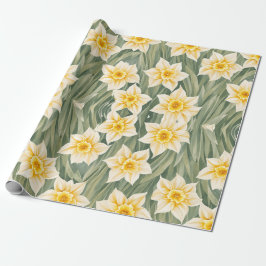 Blommönster Daffodil Flowers Presentpapper