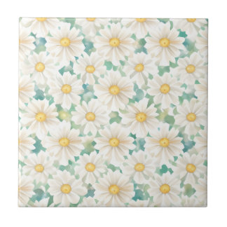 Blommönster Daisy Flowers Kakelplatta