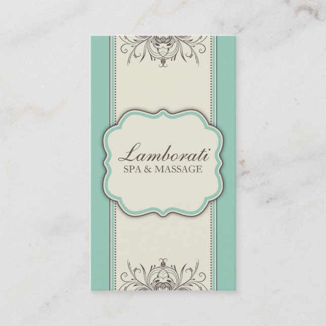 Blommönster Damask Elegant Modern Classy Retro Visitkort (Framsida)