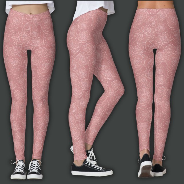 Blommönster | Dammig Rosa Leggings (Skapare uppladdad)