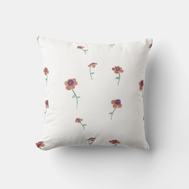 Blommönster Dekorativ kudde (Framsida)