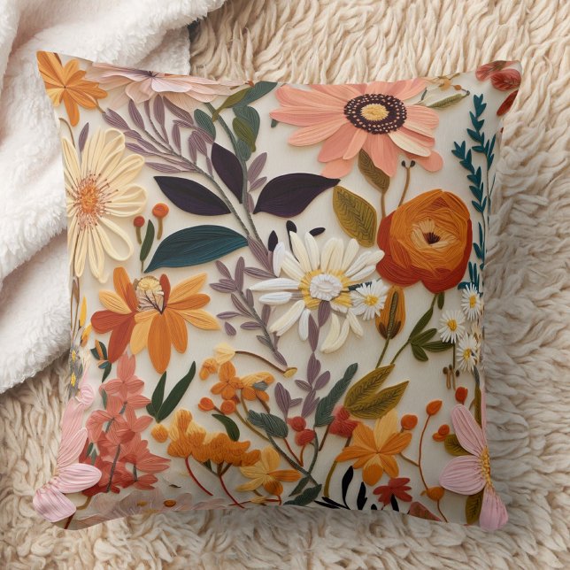 Blommönster Dekorativ kudde (Floral Pattern Throw Pillow)