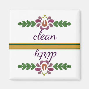 Blommönster Dishwasher Magnet Clean & Dirty