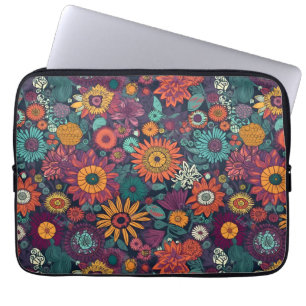 Blommönster, ett golvhus av färgblommor laptop fodral