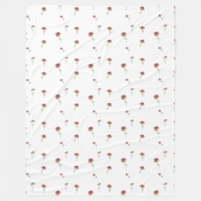 Blommönster Fleece Blanket (Framsidan)