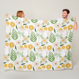 Blommönster Fleecefilt