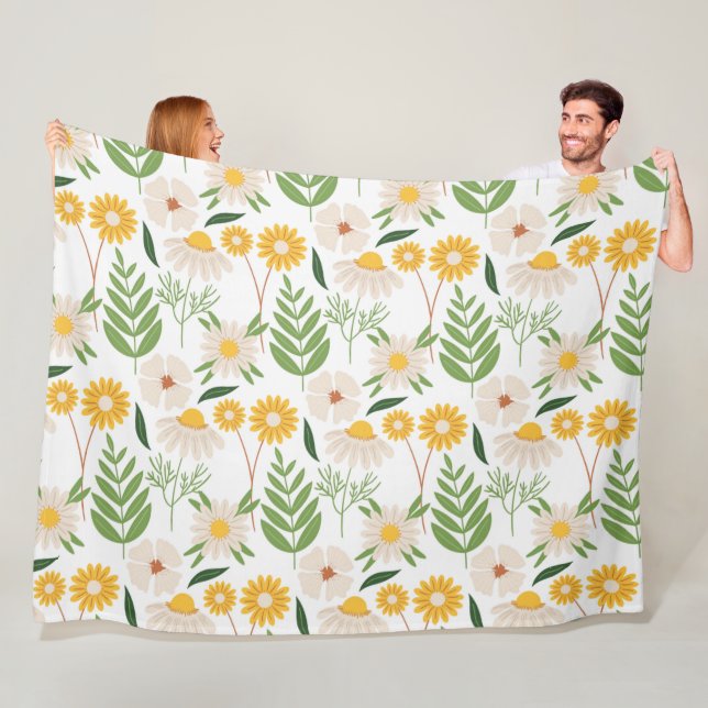 Blommönster Fleecefilt (På plats)