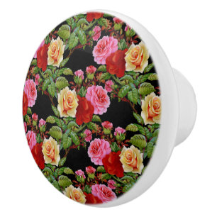 Blommönster Flowers Ro Red Rosa Gult Grönt Knopp