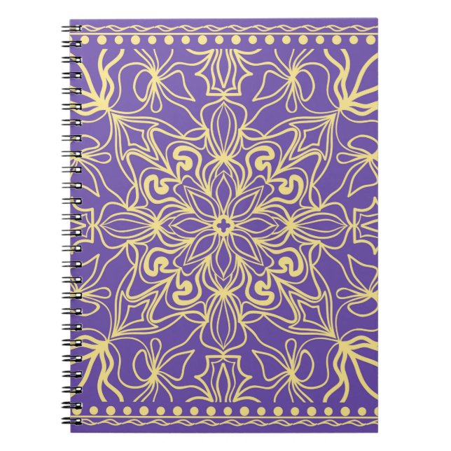 blommönster för abstrakt. geometri, mandaladesign anteckningsbok (Framsidan)