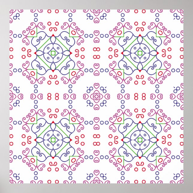 blommönster för abstrakt, konst, hem poster (Framsidan)