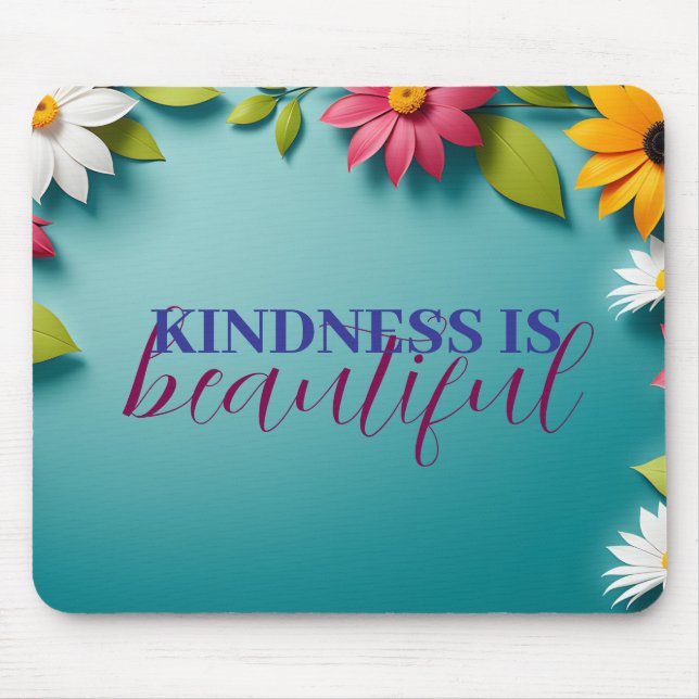 Blommönster för anpassade med meddelandemusknapp musmatta (Framsidan)