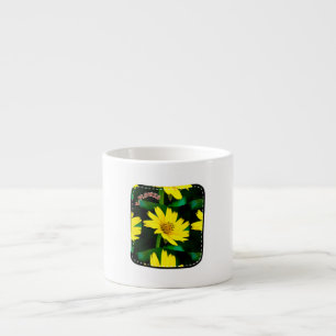 Blommönster för Bright-Gult Espressomugg