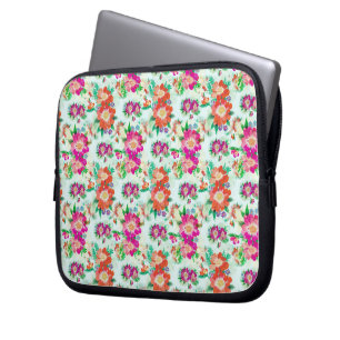 Blommönster för Bright-Vintage Laptop Fodral