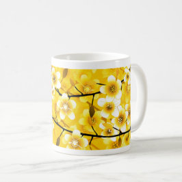 Blommönster för BrightStor-Gult Kaffemugg