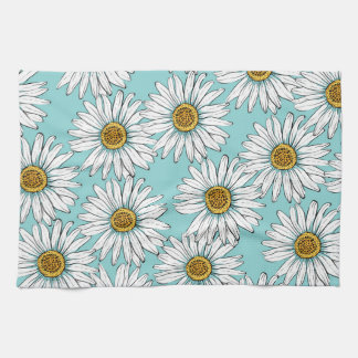 Blommönster för Daisy av blå Vintage Kökshandduk