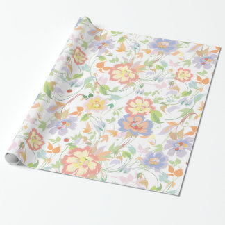 Blommönster för färgat lagringsutrymme presentpapper