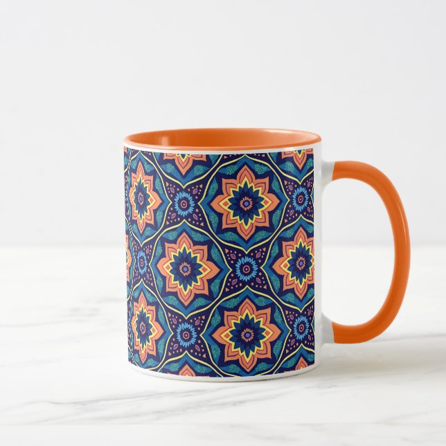 Blommönster för färgstark Boho-Chic Mugg (Höger)