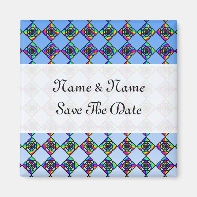 Blommönster för fastsatt glaseffekt. magnet (Framsidan)