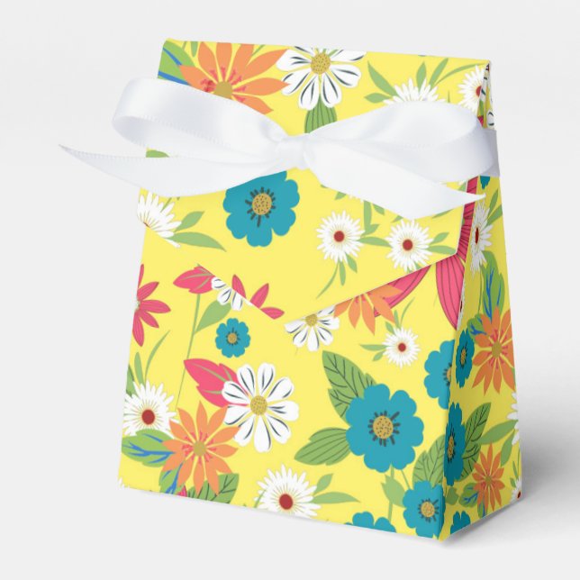 Blommönster för giftigt mjukt färg för trendig presentaskar (Framsidan Sidan)