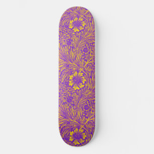 blommönster för gult av söt lila mini skateboard bräda 18,5 cm