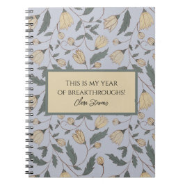 Blommönster för Gult och Grönt av vintage Anteckningsbok