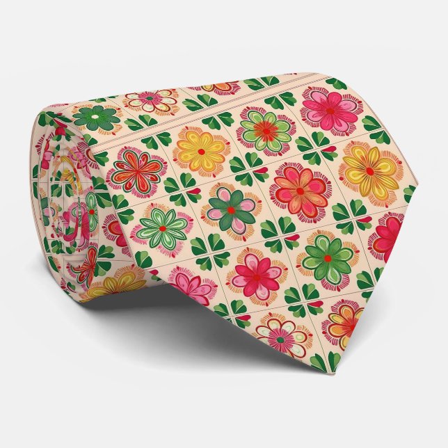 Blommönster för lappverk slips (Rullad)