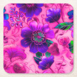 Blommönster för lila av Cloisonne rosa Underlägg Papper Kvadrat<br><div class="desc">Chic rosa lila blommigt cloisonne mönster papper underlägg.</div>