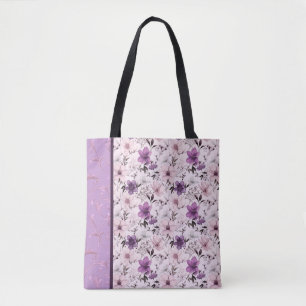 blommönster för lila och rosa tygkasse