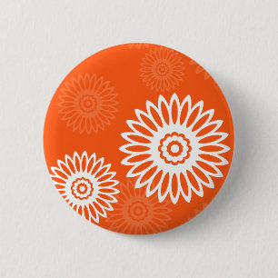 Blommönster för minimal tangerinärorange daisy knapp