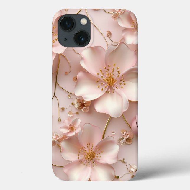 Blommönster för mjuk Rosa i tidslös Elegant (Baksida)