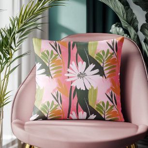 Blommönster för modern Rosa och Grönt Kudde