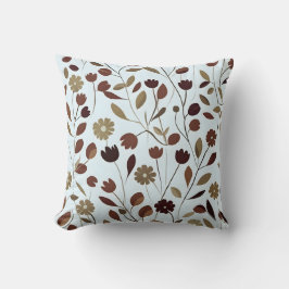 Blommönster för Neutralt av elegant i Brown Tones Kudde