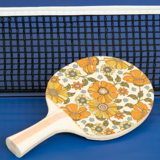 Blommönster för Orange för återställande av vintag Pingisracket