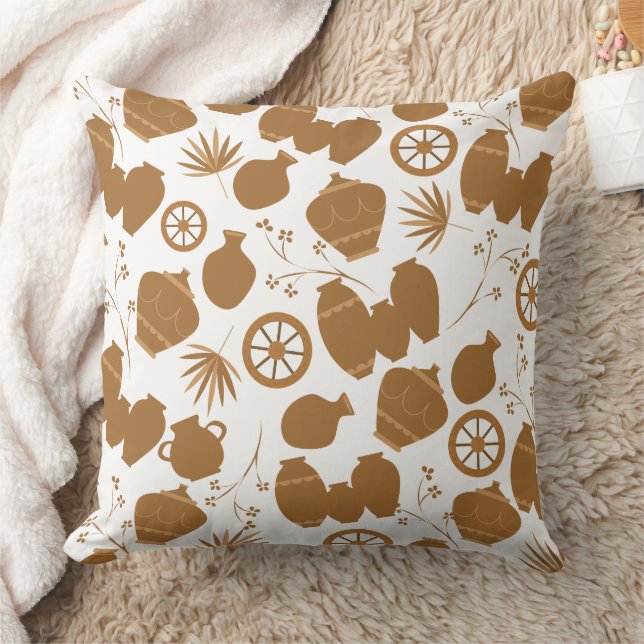 blommönster för potterier i keramikkonstnär t kudde (Filt)