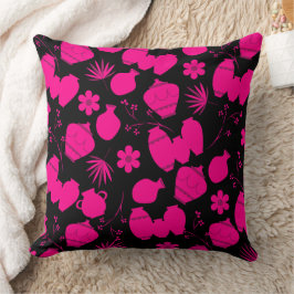 blommönster för potterier i keramikkonstnär t kudde