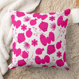 blommönster för potterier i keramikkonstnär t kudde