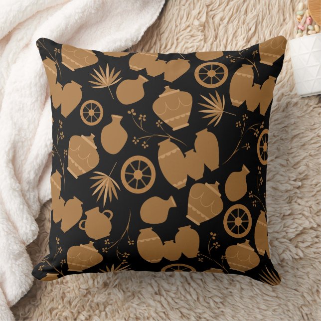 blommönster för potterier i keramikkonstnär t kudde (Filt)