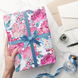 Blommönster för Rosa av elegant Chic Presentpapper