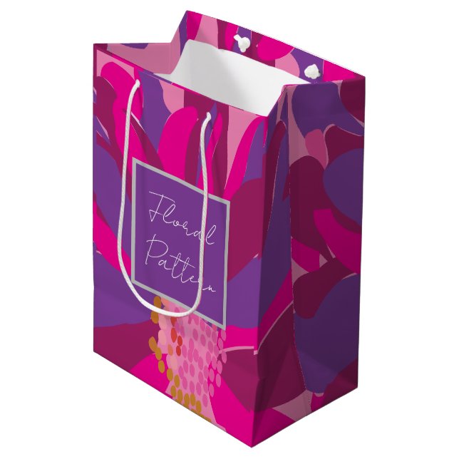 Blommönster för Rosa av lila (Framsidan Vinklad)