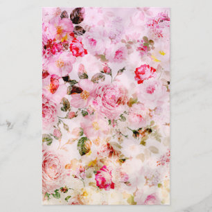 blommönster för rosa av pastellfärgvatten för vint