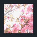 Blommönster för Rosa Flowers Cherry Blommar Magnet<br><div class="desc">Designad med vacker och söt konstnärlig blommigt av rosa vår blommor!</div>