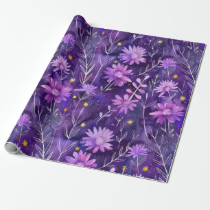Blommönster för Rosa och Daisy av lila Presentpapper