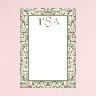 Blommönster för Rosa och Grönt i anpassningsbar Mo Post-it Block