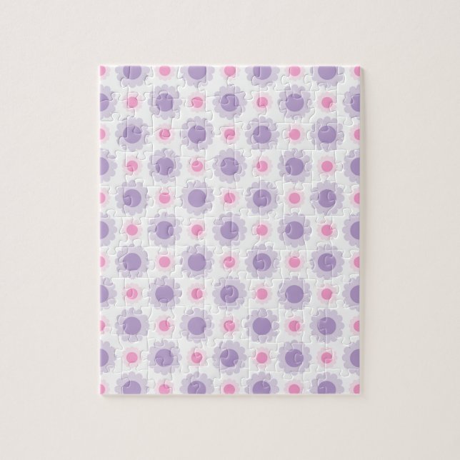 blommönster för rosa och lila pussel (Vertikal)