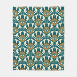 Blommönster för skarvlös abstrakt i Art deco. Deco Fleecefilt
