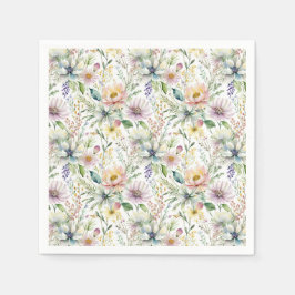 blommönster för söt pastel pappersservett