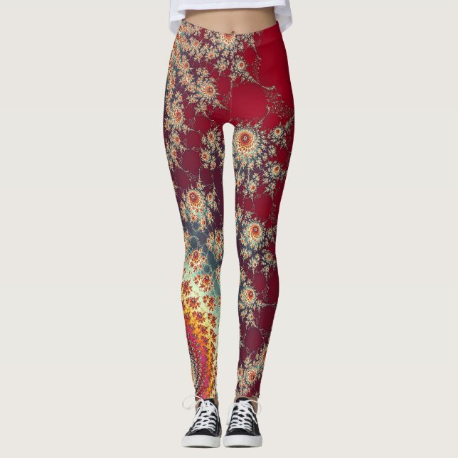 Blommönster för uppringning leggings (Framsida)